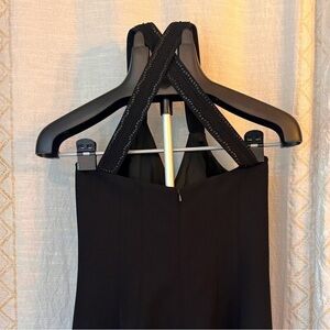 Donna Morgan little black dress beaded criss cross back size 10